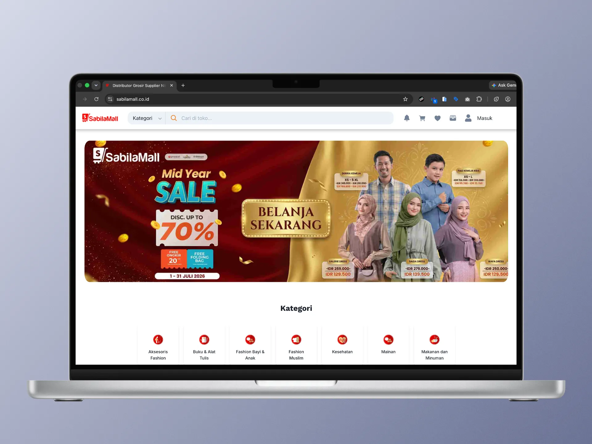 Mockup website Sabilamall